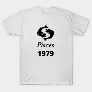 Black Zodiac Birthday Pisces 1979 T-Shirt